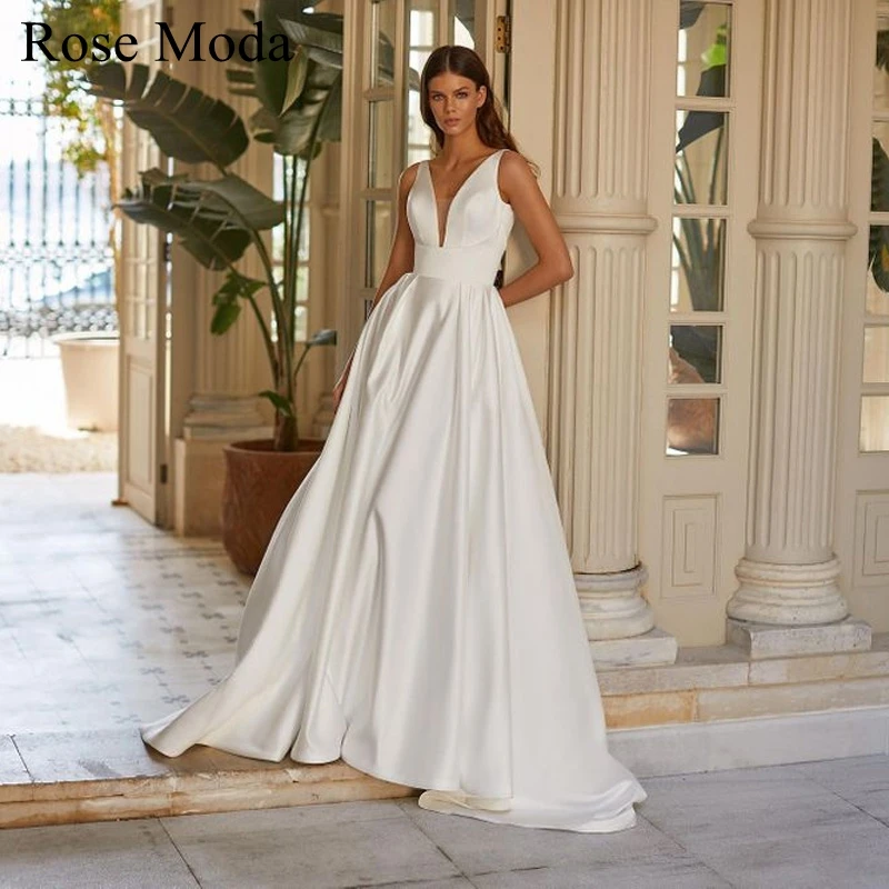 

Женское свадебное платье с открытой спиной, розовое кружевное платье принцессы с высоким воротом и длинными расклешенными рукавами, изгото...