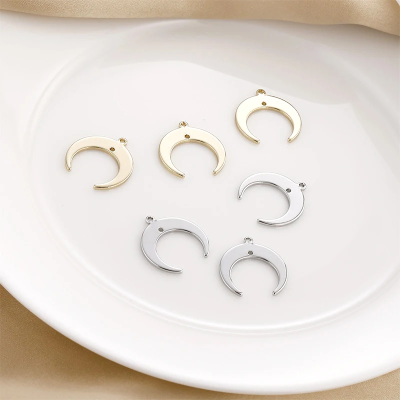 

6 шт., медные позолоченные серьги-подвески в форме Луны