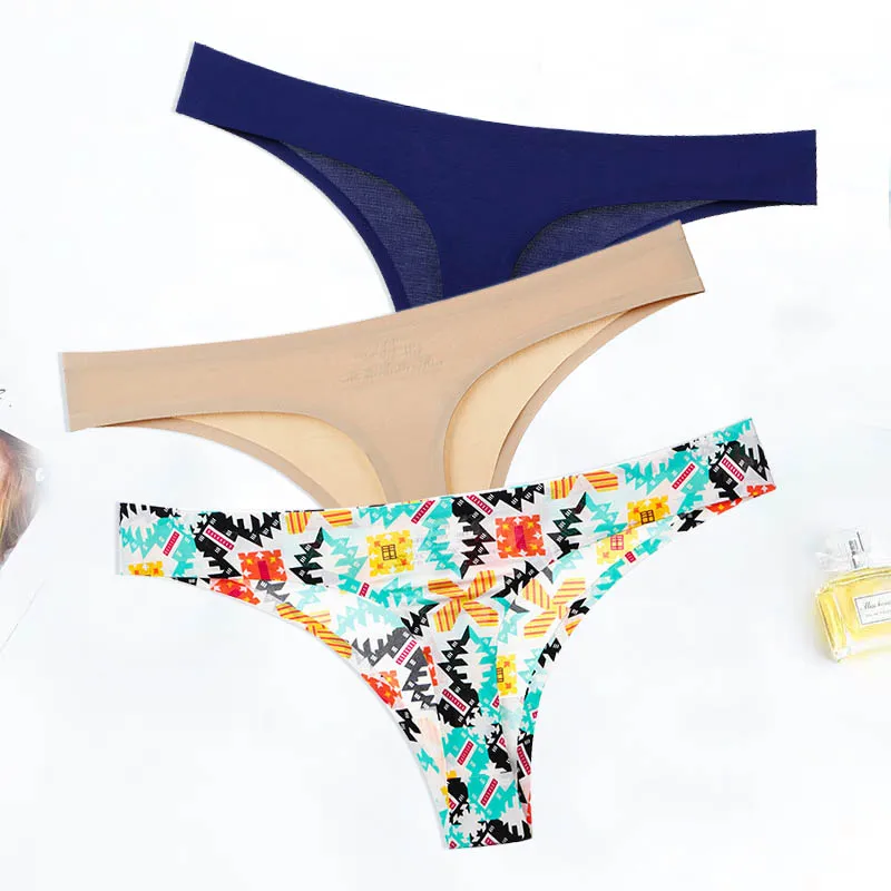 

3pcs/lot Women Panties Sexy Thongs Seamless Lingerie Girls Underwear G String Briefs Low-Rise Pants Leopard Underpants #D