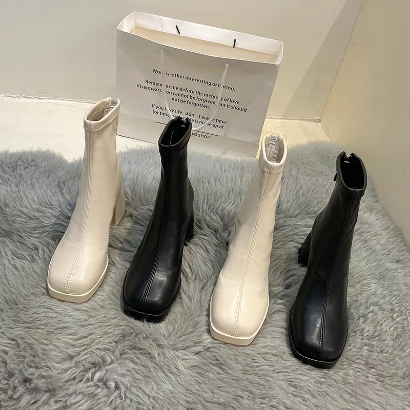 

Ботинки женские на платформе, с молнией и резиновой подошвой