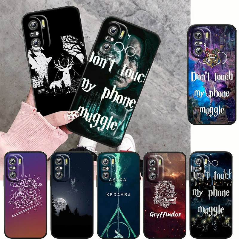 

Cool P-potters For Redmi K50 K40 K30 K20 Go S2 8A 7A 6Pro 5 Plus 5G Silicone Soft Shockproof Black Phone Case