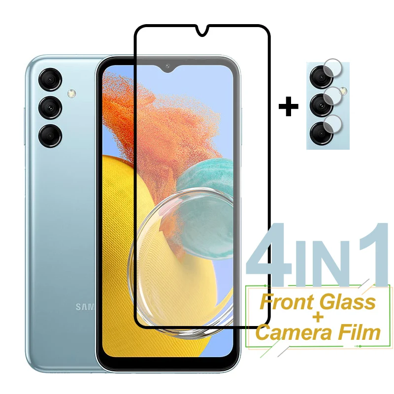 

Full Cover Screen Protector For Samsung Galaxy M14 M54 F54 F14 Tempered Glass Camera Lens Film For Samsung M14 M04 F04 M52 M33