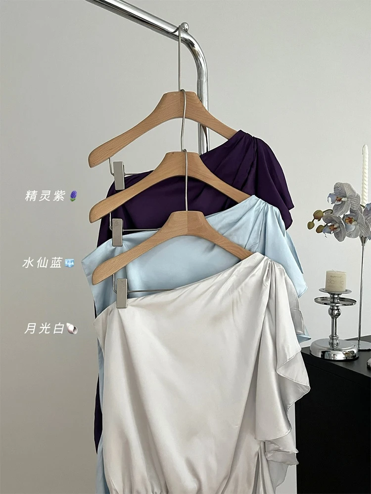 Топ женский атласный без рукавов винтажный кроп-топ во французском стиле с