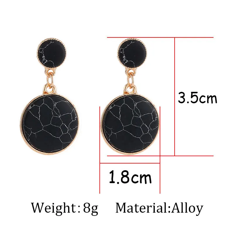 Винтажные аксессуары для женщин белые мраморные черные камни длинные висячие