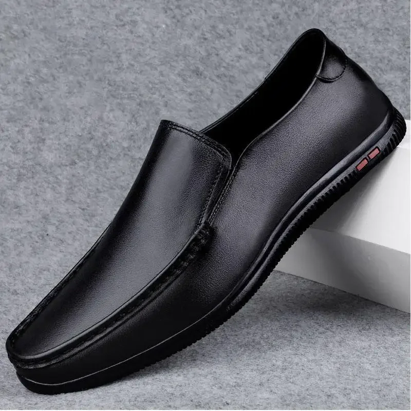 Мужские мокасины из натуральной кожи элегантная повседневная обувь мягкая