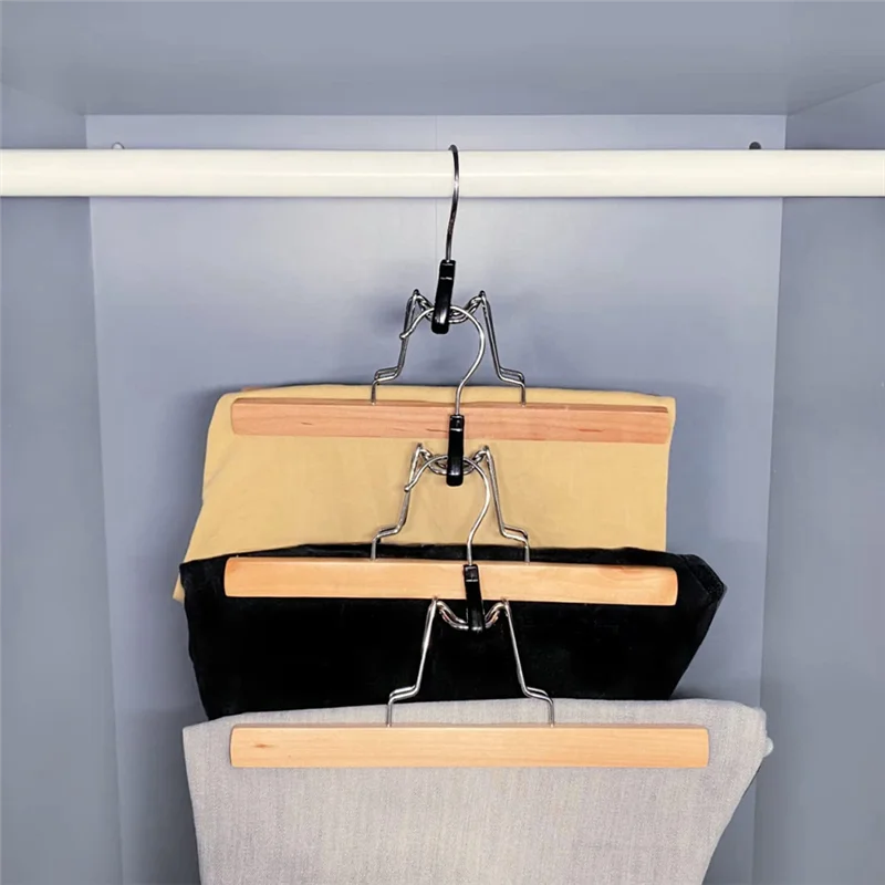 Домашняя вешалка для брюк 8 упаковок деревянные растяжки Зажимная нескользящая с