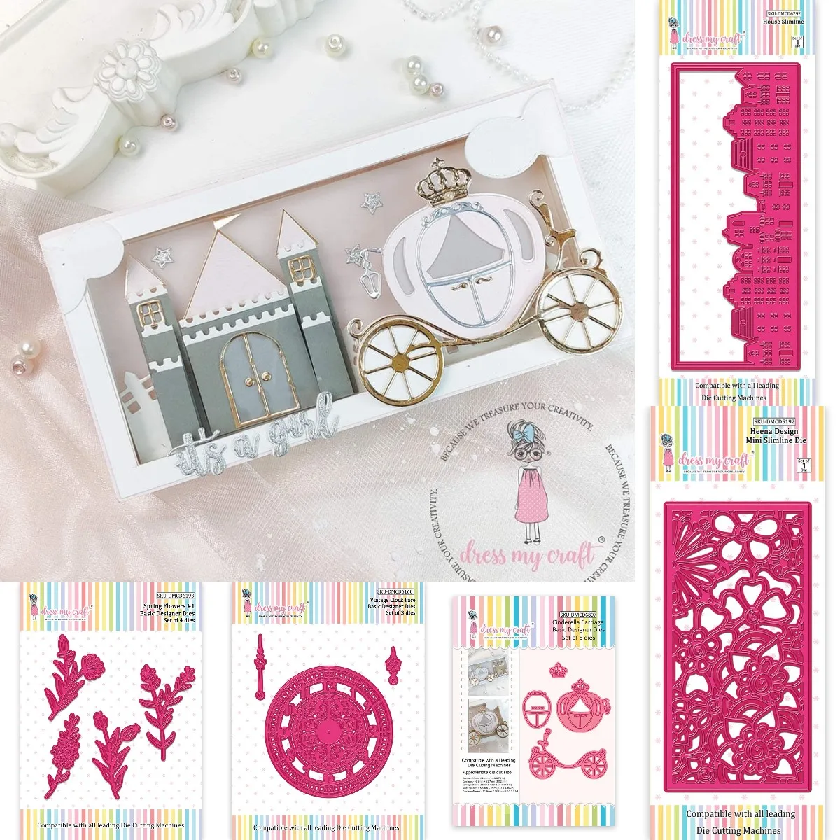 Heena Design 2024 новые металлические штампы для скрапбукинга тисненая бумага открытка