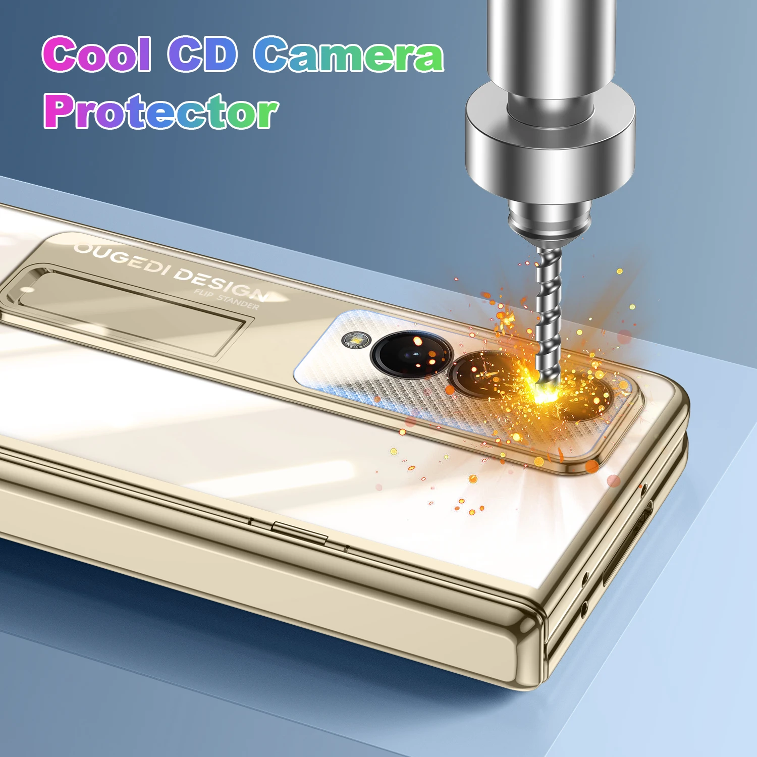 Luxury Plating Phone Case For Samsung Galaxy Z Fold 4 5G Spring Hinge Protection with Magnetic Kickstand Full Screen Protector