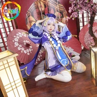 genshin impact qiqi costume cosplay suit shoes wig outfit