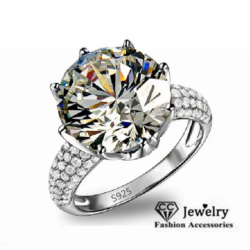 

CC S925 8CT кольца для женщин белый кубический цирконий Роскошные ювелирные изделия Свадебные обручальные украшения Прямая поставка CC064