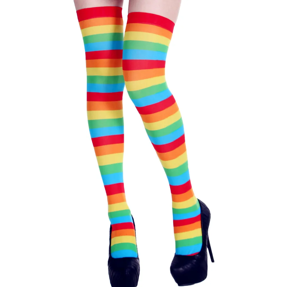 

Halloween Striped Long Socks Women Sexy Thigh High Over The Knee High Stockings Knit Tall Leg Warmers Party Funny Dress Up Props