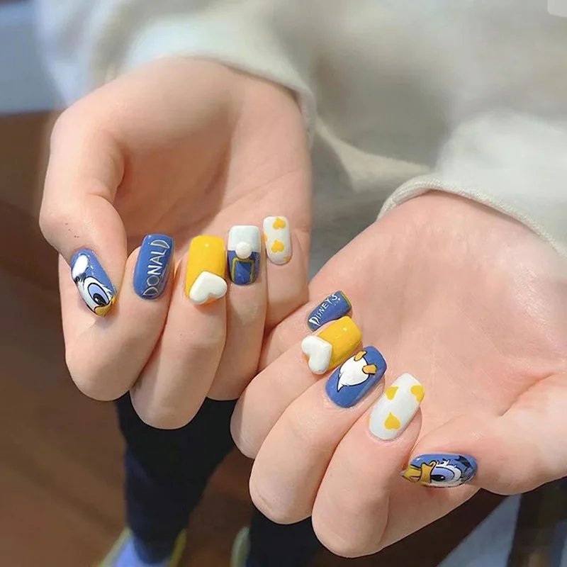 

Wearing Finished Product Removable Nail Piece Wearable Nail Piece Full Nail Piece 2 Minutes Nail Donald Duck
