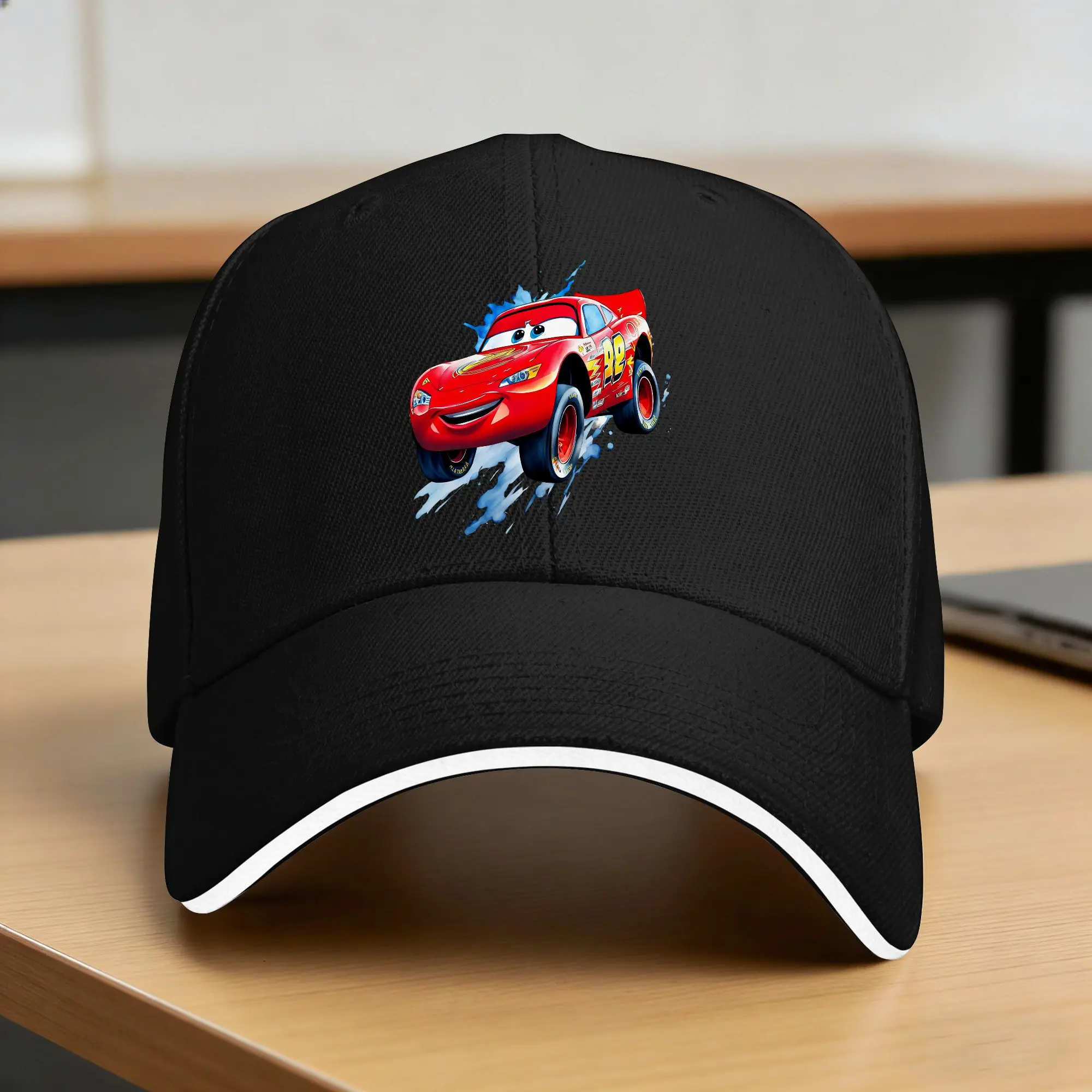 Фото Бейсболка Lightning McQueen с принтом героев мультфильмов, кепка в стиле Y2K для пар, крутые хип-хоп шляпы, козырек от солнца, кепка-снепбэк для походов и рыбалки №1