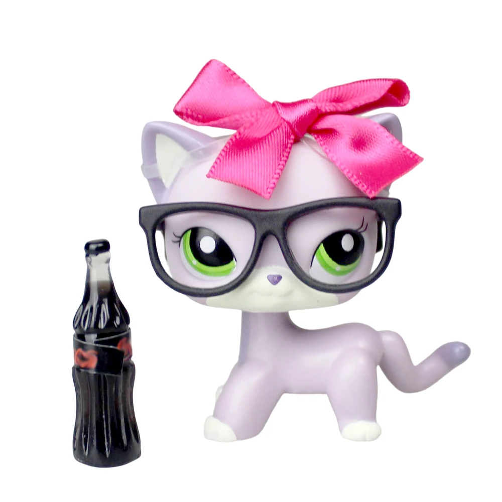 

YASMINE Pet Shop Purple Cat Kitty Green Eyes Glasses Accessories lps#2094