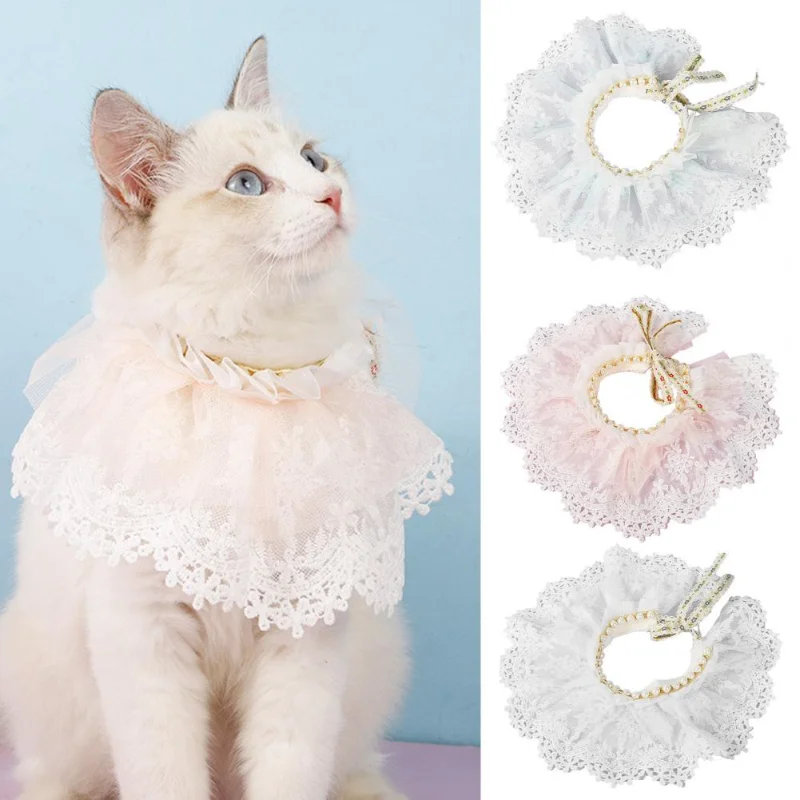 

Pet Supplies Cat Collar with Bell Lace Collar Cat Lace Bandana Pet Supplies Cat Accessories Collar Dog Chihuahua Pet Collar