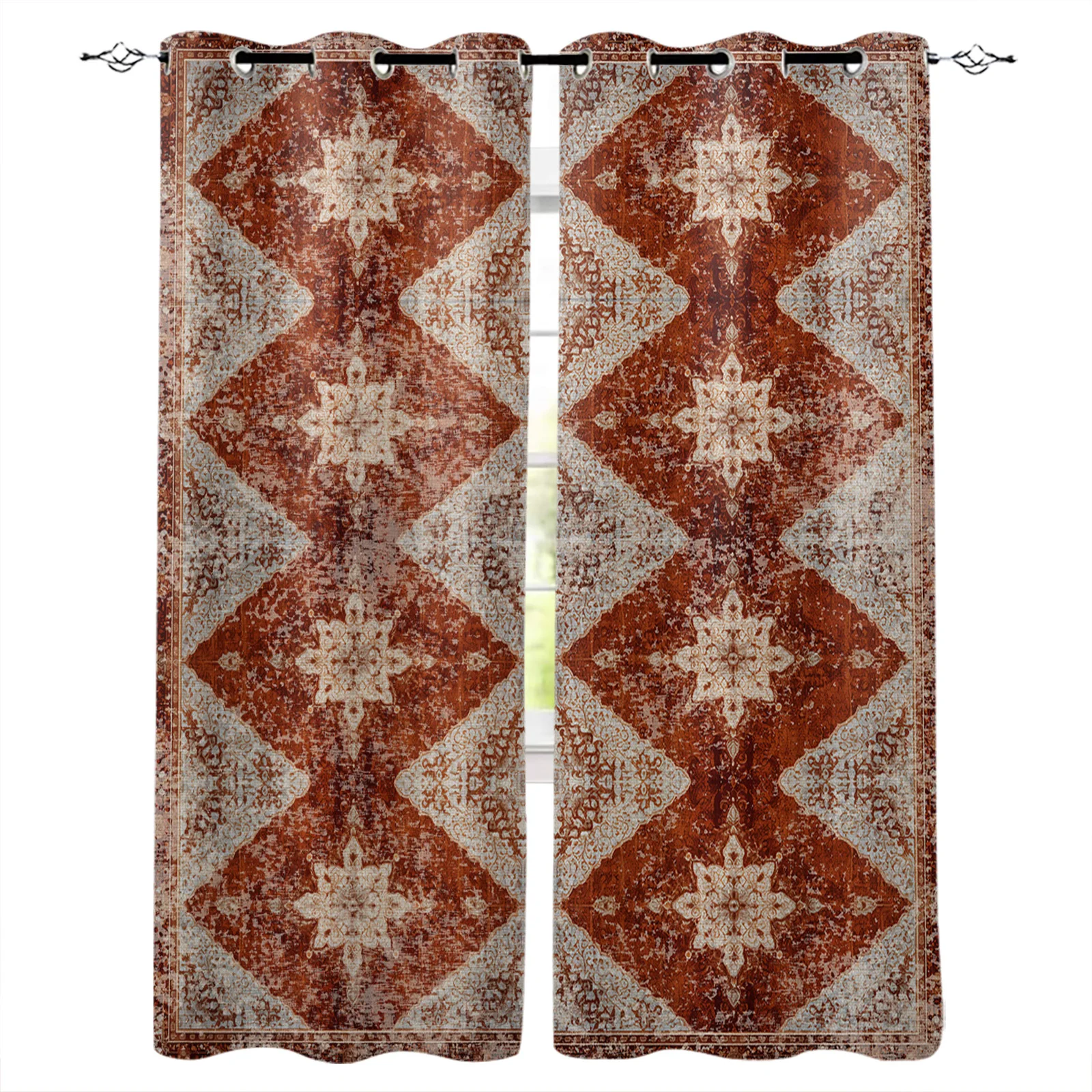 Винтажные настенные фрески среднего возраста оконные занавески для гостиной