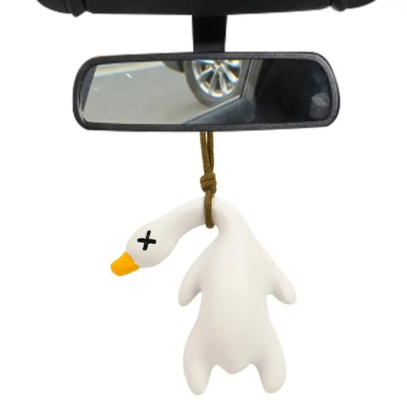 

Hanging Car Duck Ornament Car Interior Decoration Swinging Cartoon Cute Roast Duck Decors For Auto Rearview Mirror Pendant