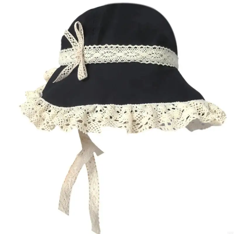A9bf Элегантная база Millinery Base Victorian Bonnets Hat Кружевая лента для девочек Women Wintage Pillbox