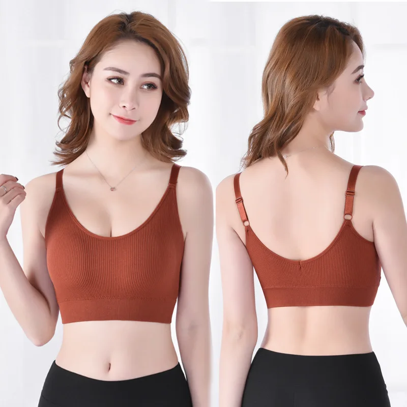 

Popular Japanese Seamless Super Elastic Bear Sling Vest Without Steel Ring Bra Beautiful Back Bra Underwear Women Tops