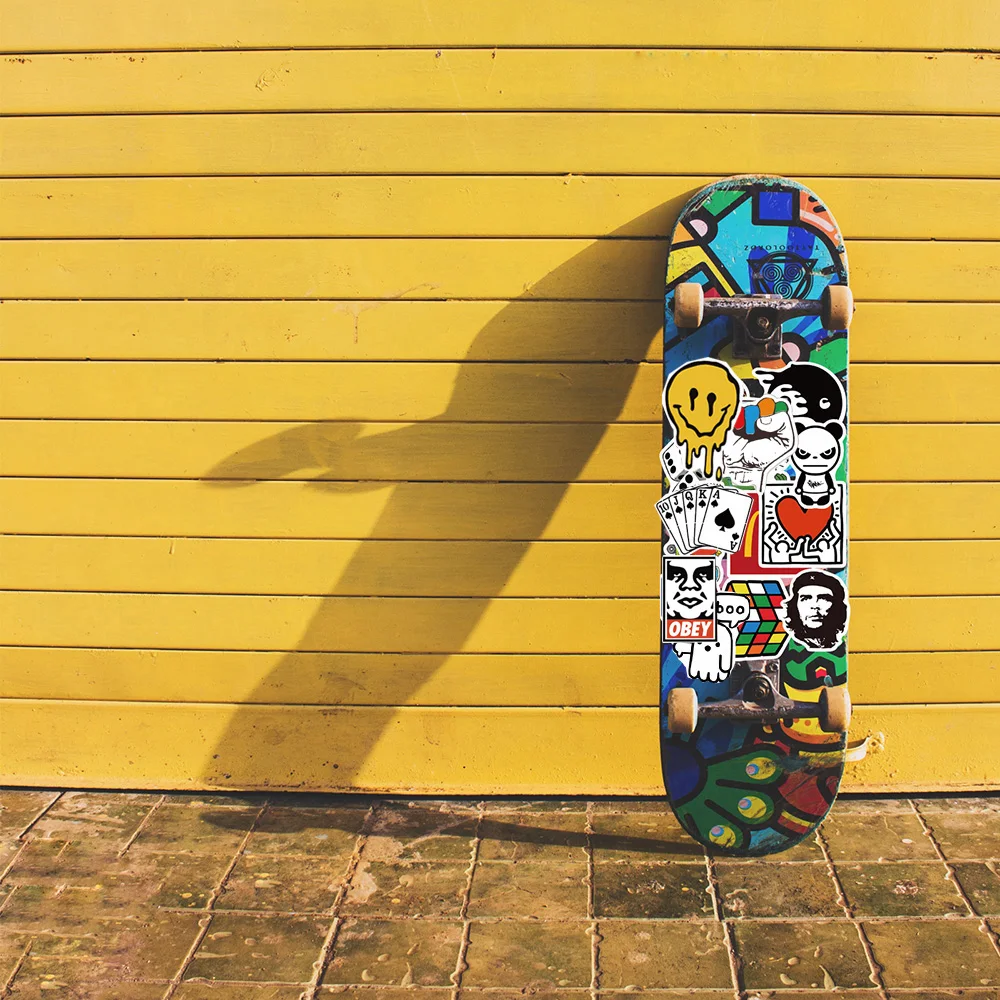 1050100pcs cool fashion brand logo stickers aesthetic laptop skateboard water bottle waterproof graffiti decal sticker kid toy free global shipping