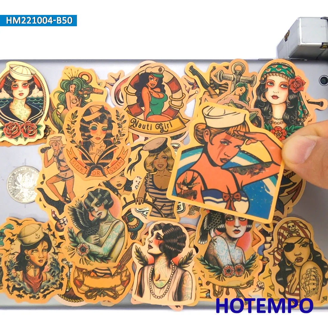 наклейки на татуировки моряка Навигатор Арт Граффити Ретро мода Сексуальная