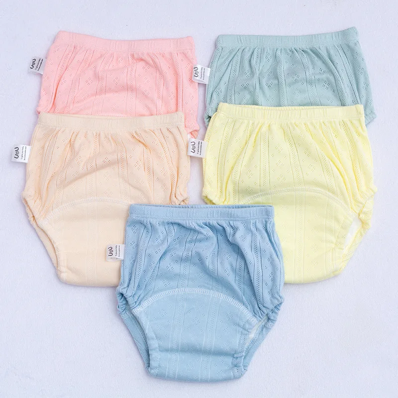 

Newborn Training Pants Baby Shorts Solid Color Washable Underwear Boy Girl Cloth Diapers Reusable Nappies Infant Panties