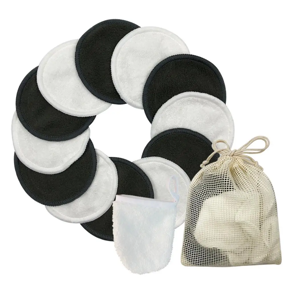 

Bamboo Makeup Remover Pads Laundry Bag Set Cleansing Pads Cloths