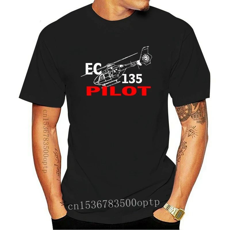 

Camiseta Ec 135 para hombre, camiseta de helicóptero Ec 135 Pilot 2021, Camisetas estampadas con cuello redondo para Fitness con