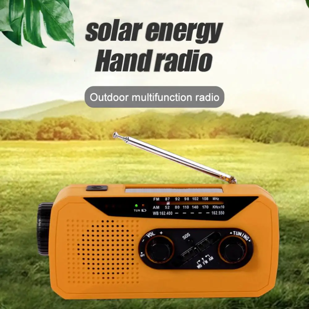

Multifunctional Radio Hand Crank Solar Crank Dynamo Powered AM/FM/WB Weather Radio Flashlight With 2000 MAh Power Bank SOS Alarm