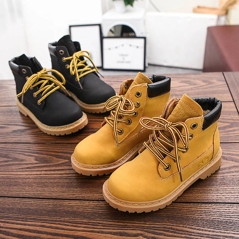 

Fashion 2022 Winter Childrens Plush Yellow Black Martin Casual Warm Ankle Shoes Kids Fashion Sneakers Baby Snow Boots Girls Boys