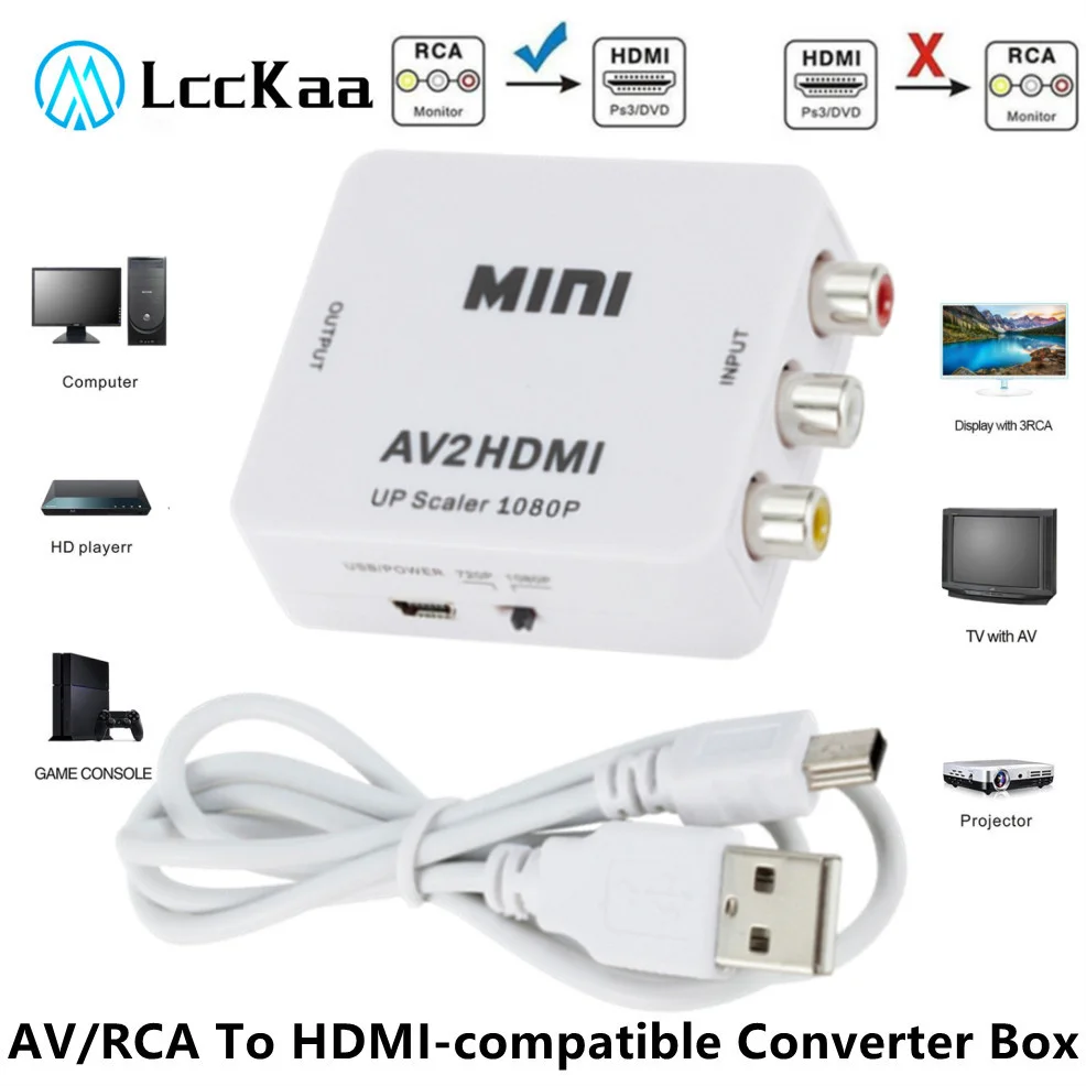 Адаптер-преобразователь AV/CVSB L/R 1080P поддержка NTSC PAL |