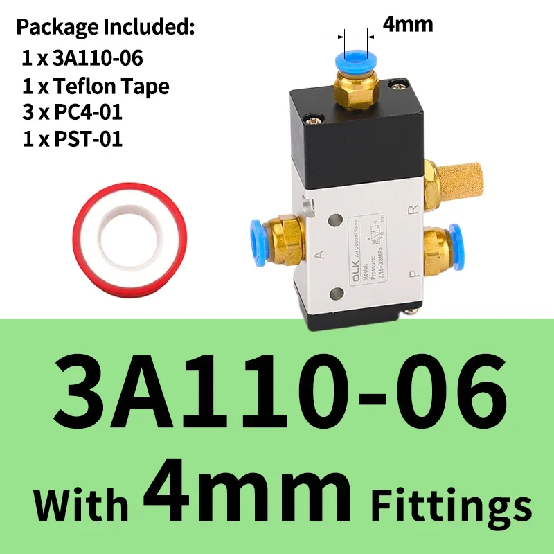3A110-06 3A210-08 3A310-10 3A410-15 2-позиционный 3-ходовой реверсивный клапан управления