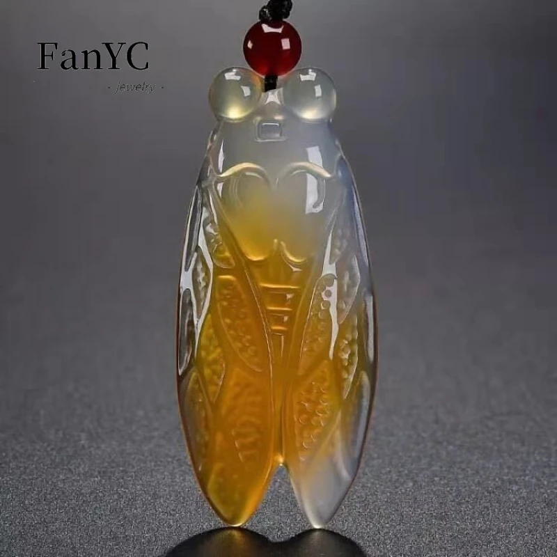 Ожерелье из натурального агата для мужчин и женщин изысканная модная подвеска