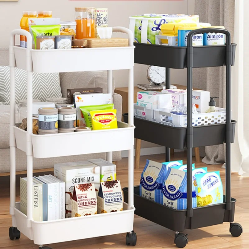 

Practical Storage Rack Living Room Kitchen Bedroom Snack Storage Rack Multi-layer Rolling Cart Rack For Household Storage