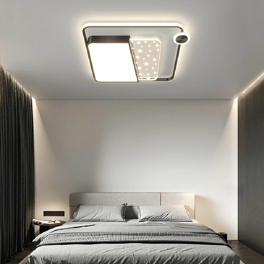 

Простой атмосферный светодиодный потолочный светильник, железная акриловая Люстра для гостиной, спальни, кабинета, современное домашнее к...