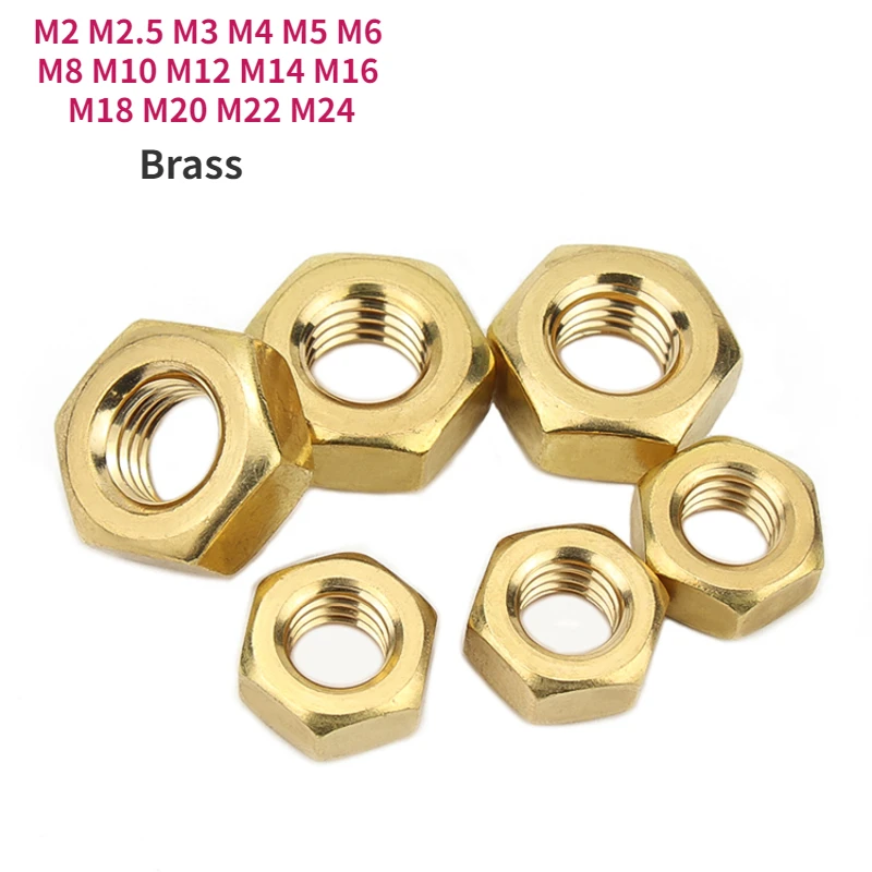 

Шестигранные гайки из латуни M2-M24