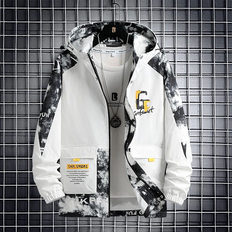 

Men's Coat Spring and Autumn Korean Style Trendy Casual Fashion Handsome Workwear Camouflage Jacket Men's Coat Autumn Fashion Br