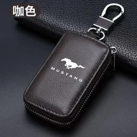 leather car key cover case for ford mustang gt shelby car accessories