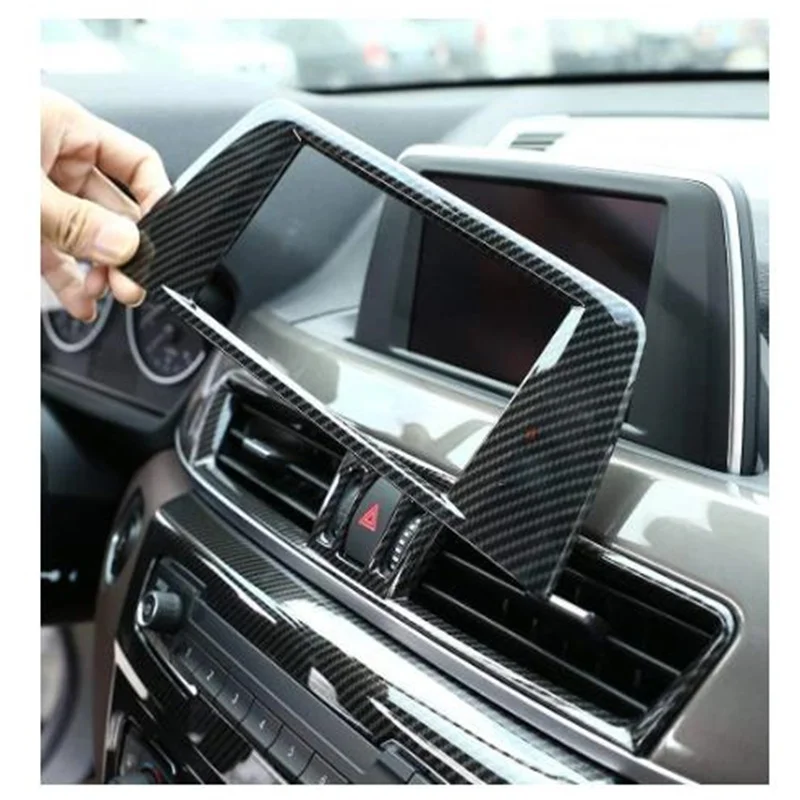

Центральная панель навигации из углеродного волокна, рамка, Обложка, наклейка для BMW X1 X2 F48 2016-2020 BMW 1 серии 2017-2019