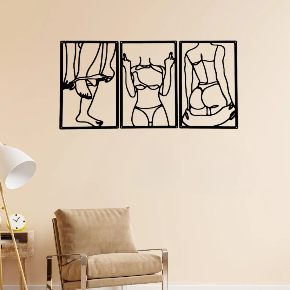 CIFBUY Набор Из Трех Абстрактных Металлических Настенных Художественных