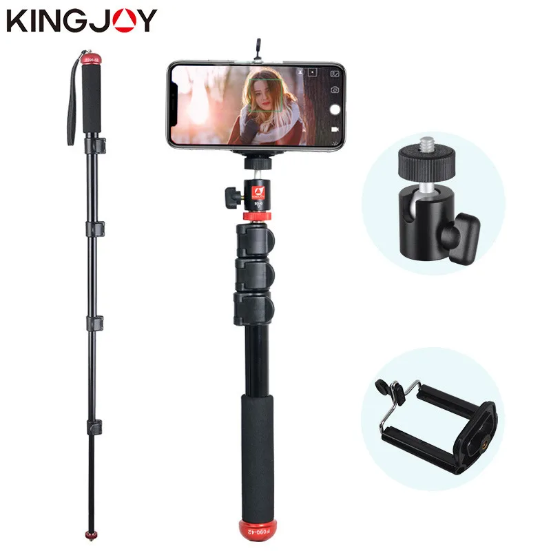 Селфи-палка KINGJOY, монопод, Экшн-камера, штатив для телефона, смартфона, универсальная для камеры Gopro, iPhone, Samsung, Xiaomi