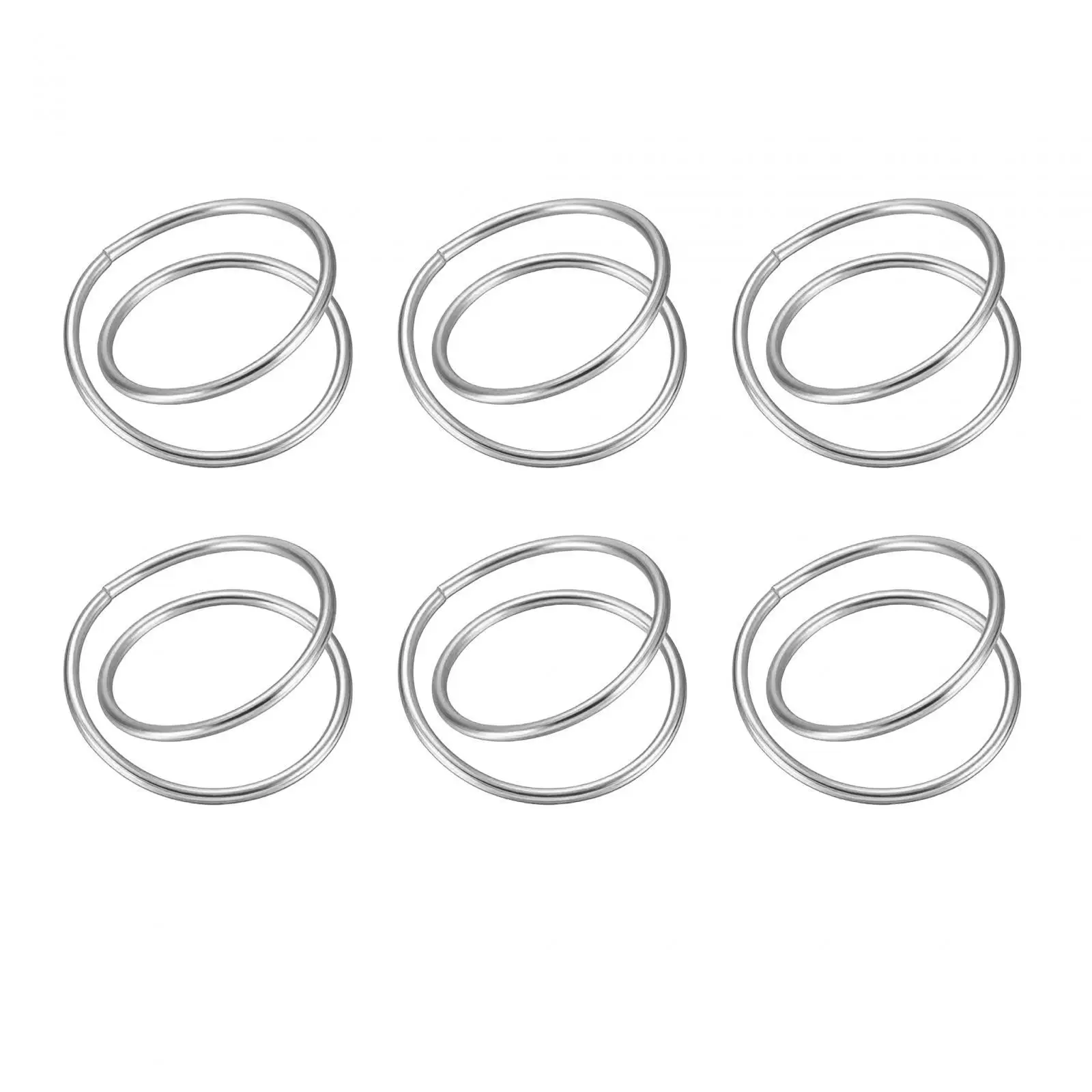 

6Pcs Napkin Rings Iron Napkin Buckle Decorative Dinner Table Serviette Rings