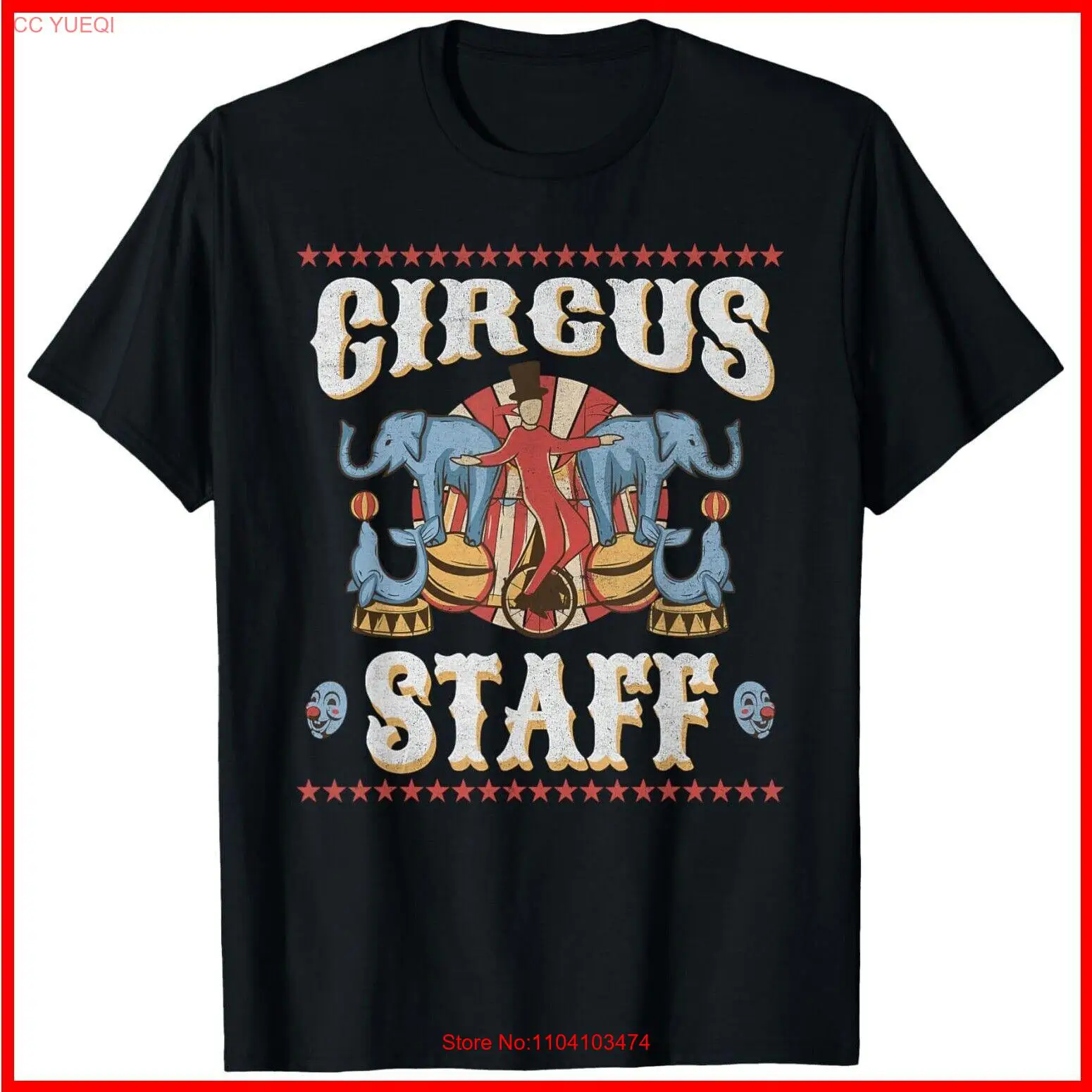 Черная хлопковая футболка Circus Staff Security для взрослых цирковая S-5XL