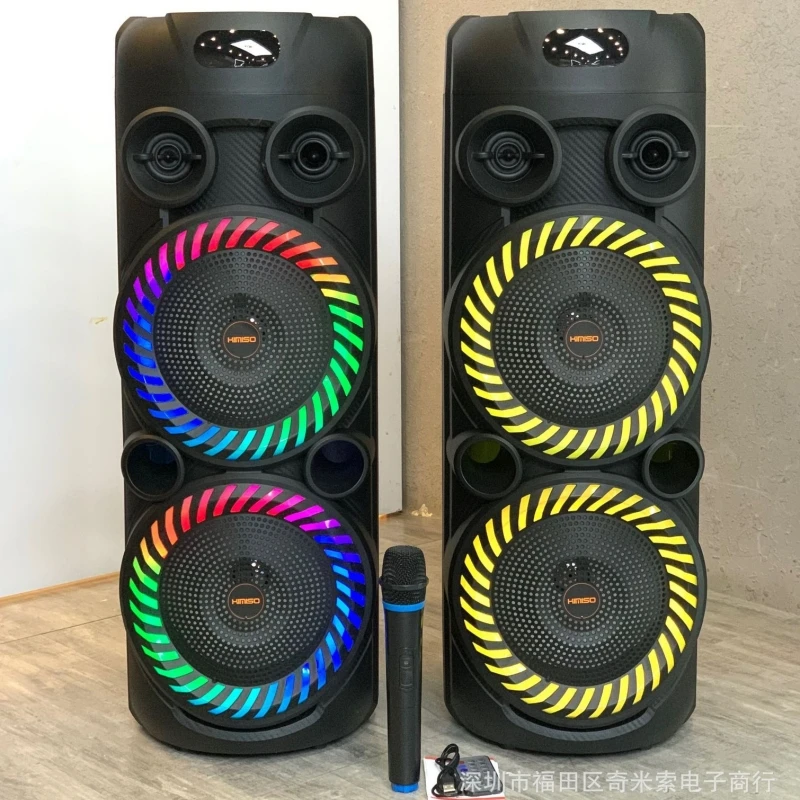 

Kimiso QS-4225 New Double 8inch Horn Speaker 2000W Peak Value Big Power Multi Function Karaoke Bluetooth Speaker With Remote/Mic