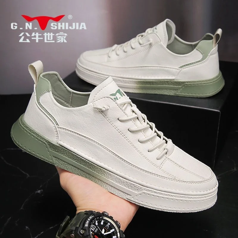 High quality Shoes Men's 2023 Autumn New Fashion Gradual Color Korean casual men's shoes Versatile white