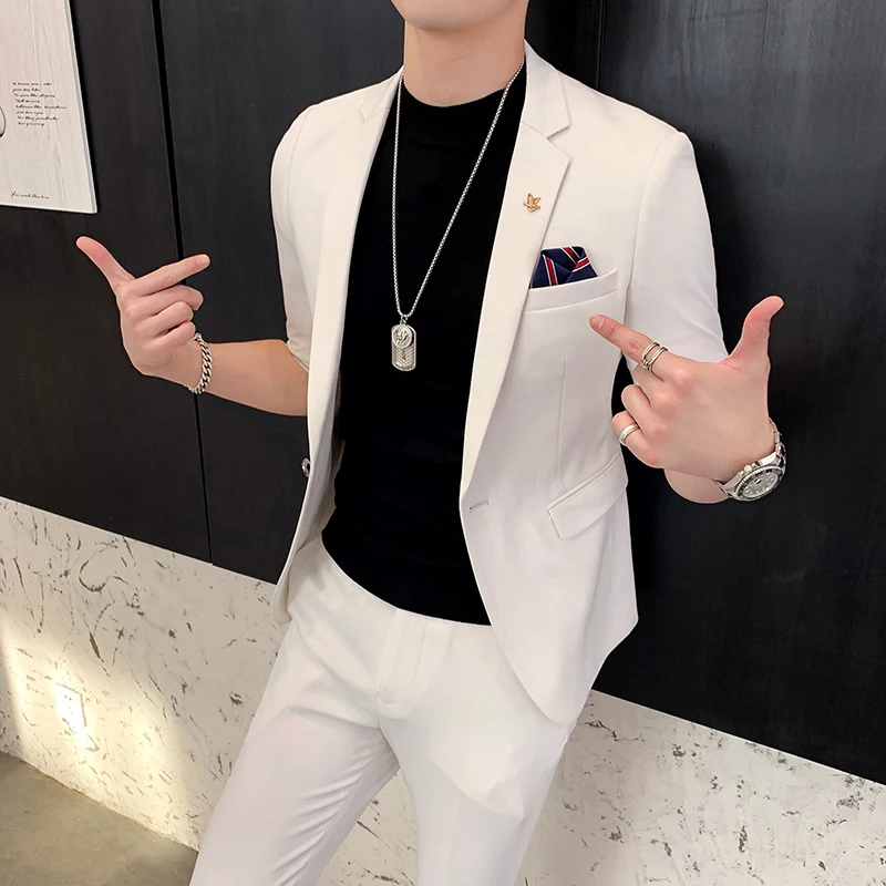Half Sleeve Blazer Jackets + Trousers 
