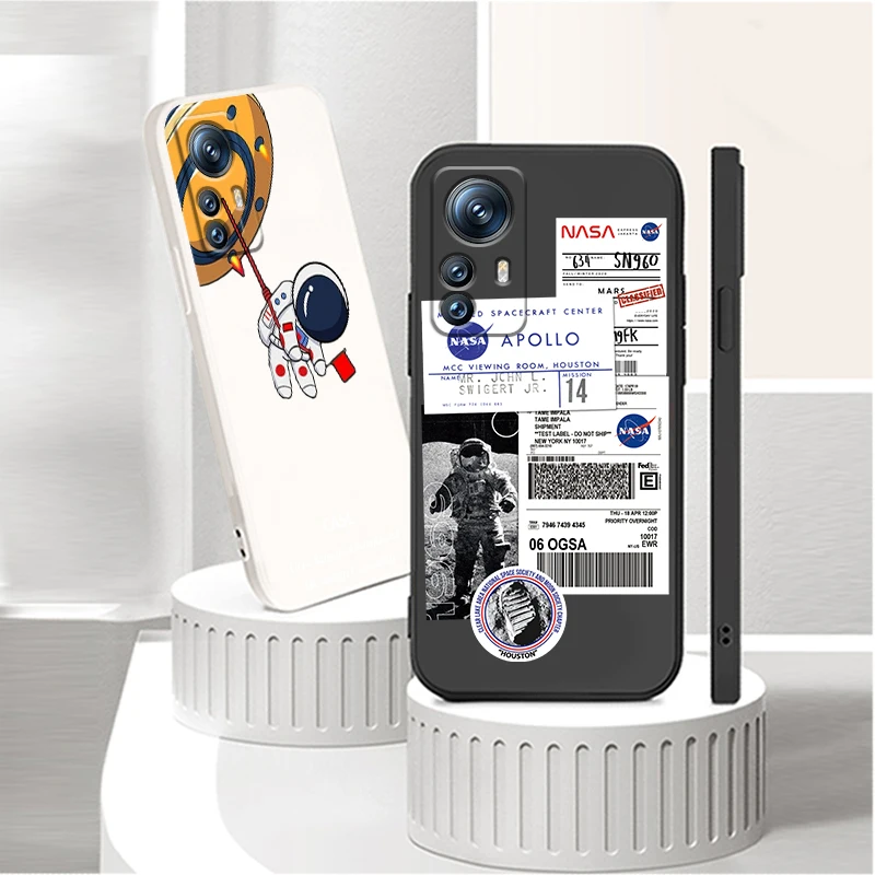 

Phone Case For Xiaomi Mi 12S 12 12X 11i 11T 11 10 10S 10T 9 Pro Lite Ultra 5G TPU Astronaut Cartoon Luxury Liquid Rope Cover