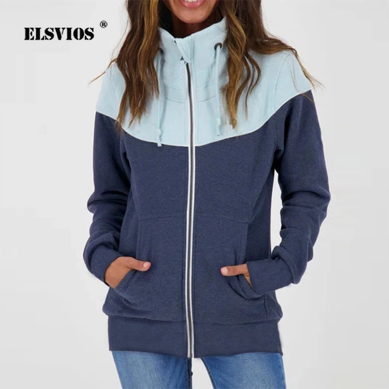 

Женская флисовая кофта с воротником-стойкой, свободного покроя