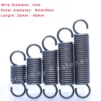 5101520 pcs hook tension spring 1mm pullback spring coil wire dia 1mmouter dia 8mm9mmlength 25 60mm