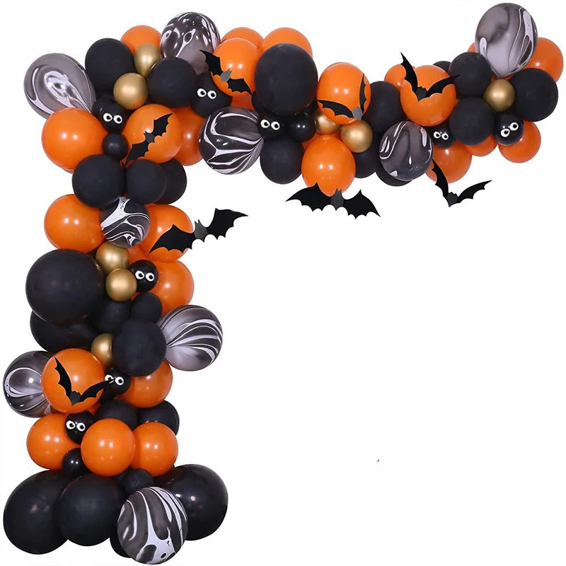 

Halloween Latex Arch Balloons Garland Kit Orange Black Spider Bat Globals Halloween Party Decoration Kids Halloween Gifts Toys